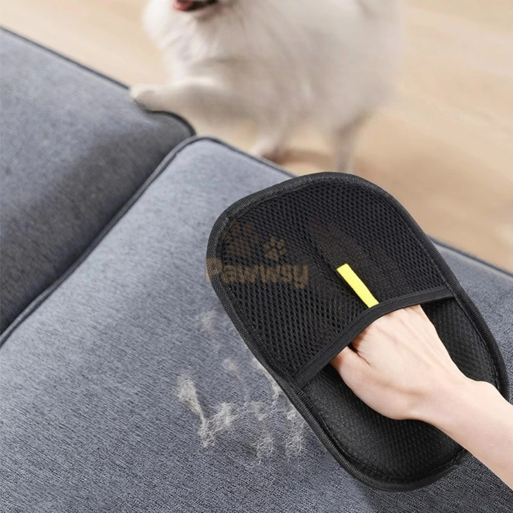 Portable pet fur cleaning mitt