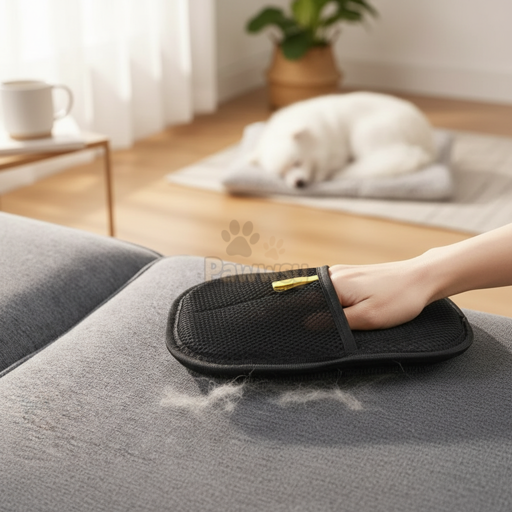 Pet hair remover glove cleaning fur