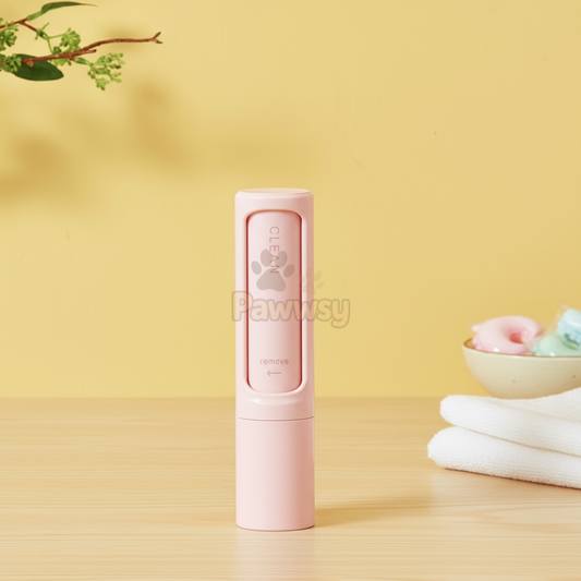 reusable pet hair remover brush with self-cleaning lint roller