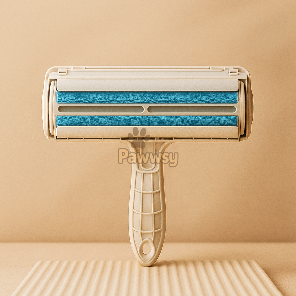 Pawwsy self-cleaning pet hair roller collecting fur
