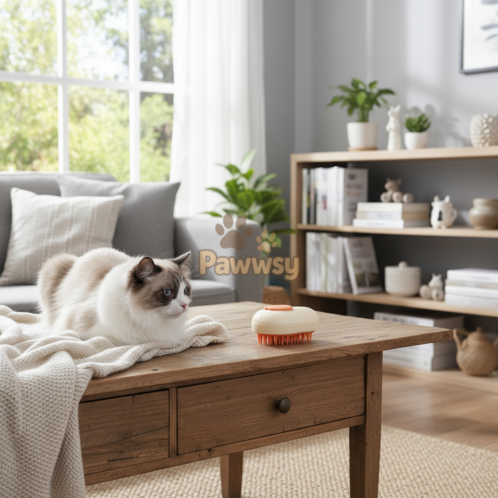 3-in-1 Electric Cat Grooming Brush with Spray | Rechargeable Pet Hair Remover