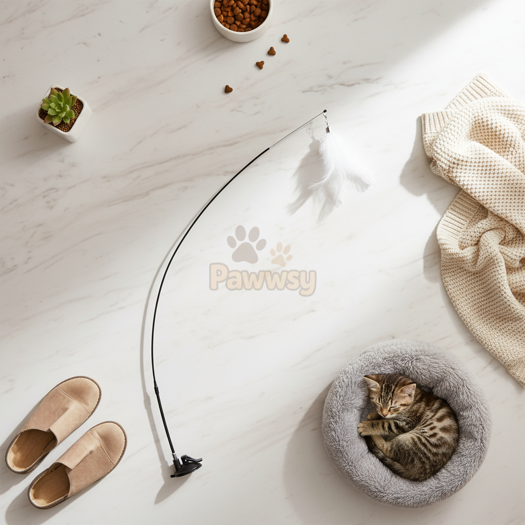 Interactive Feather Cat Toy with Suction Cup