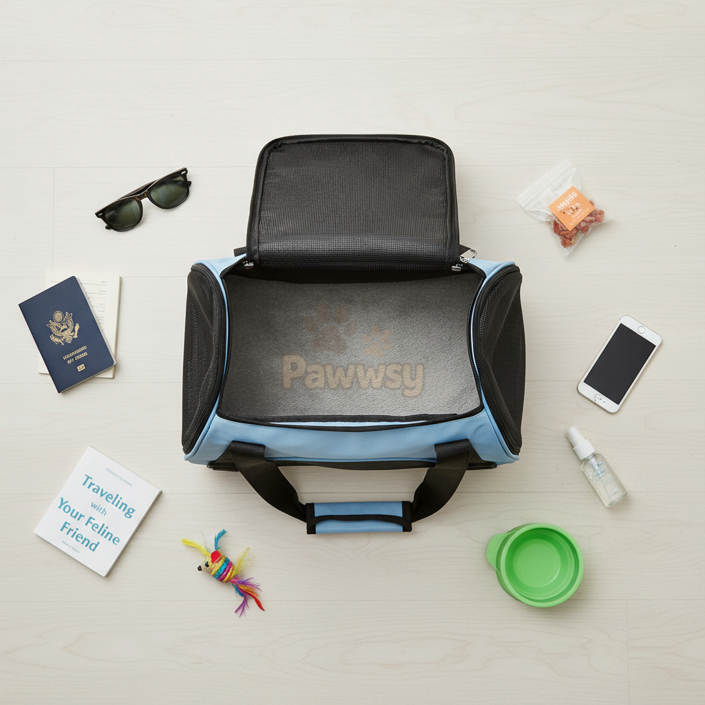 Soft-sided foldable pet carrier bag in grey for safe travel