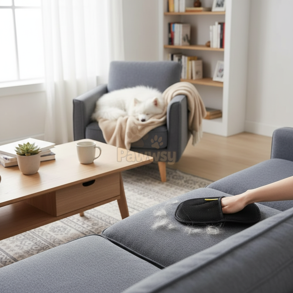 Washable fur cleaning glove for pets