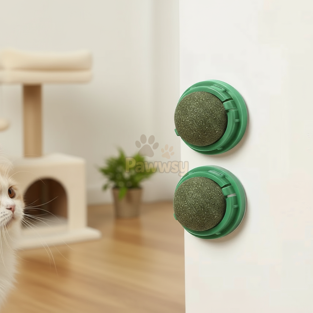 Treat your cat to endless fun and relaxation with the Catnip Wall Licking Ball