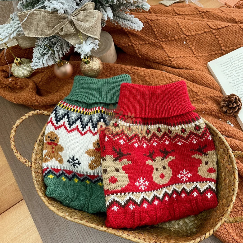 Cozy Christmas Reindeer Sweater | Soft Winter Knit for Cats & Dogs