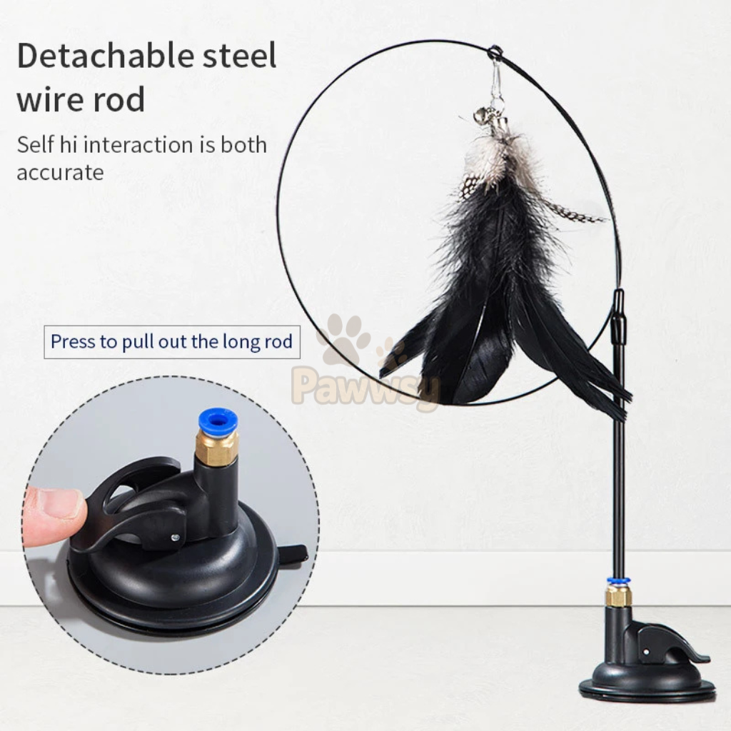 Strong suction cup base sticks firmly to any smooth surface