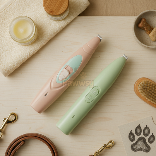 Rechargeable electric dog hair trimmer with stainless steel blades for precise grooming