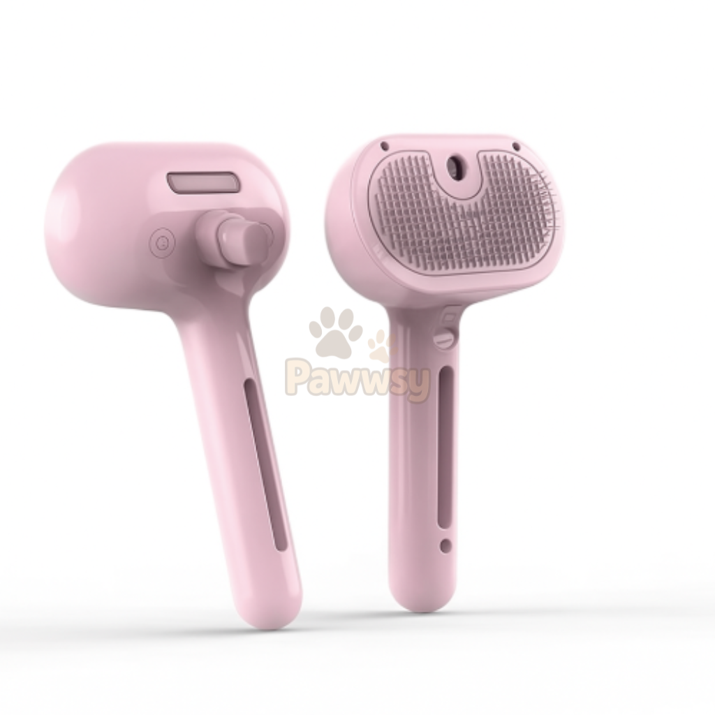 Pink handheld device on a white background