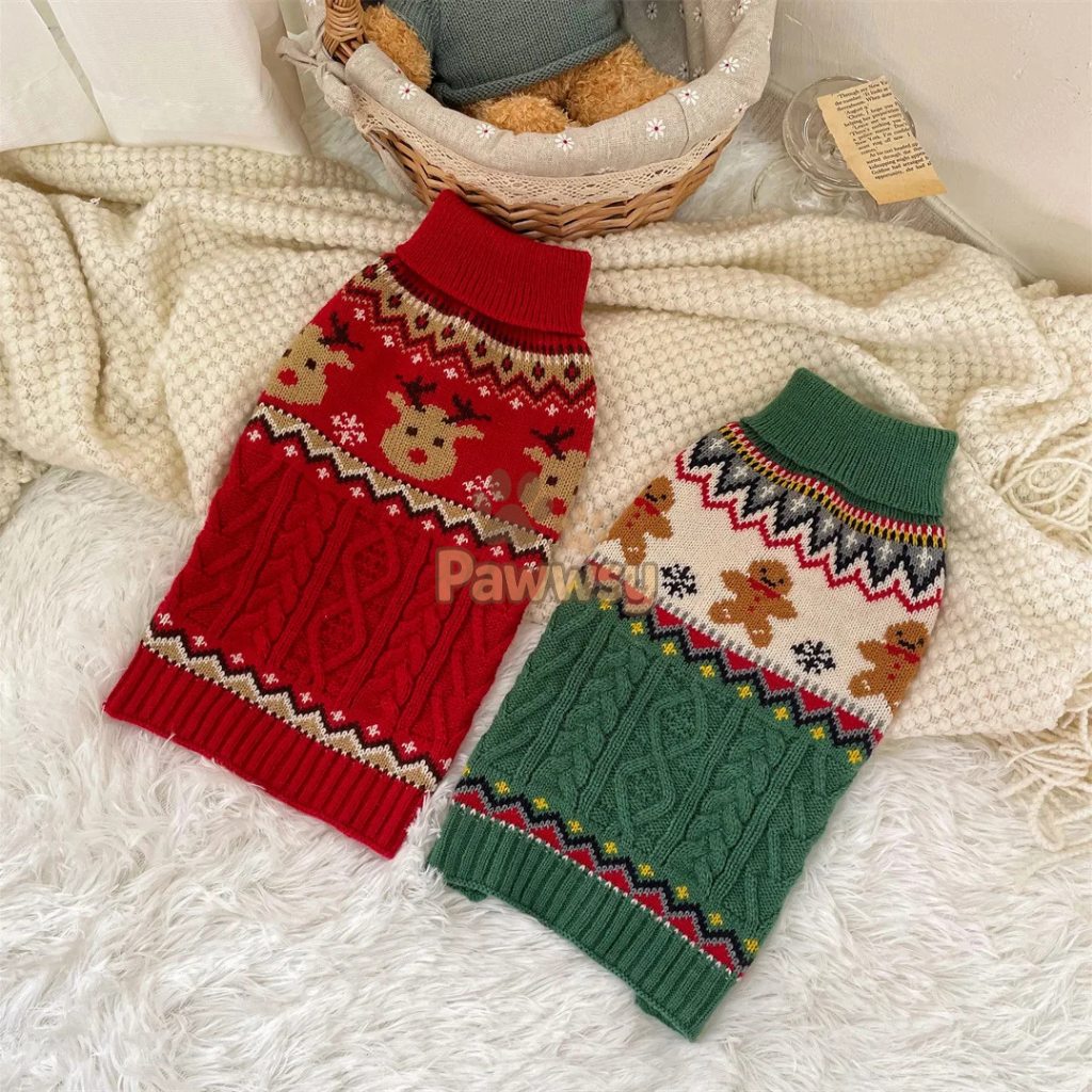 Cozy Christmas Reindeer Sweater | Soft Winter Knit for Cats & Dogs