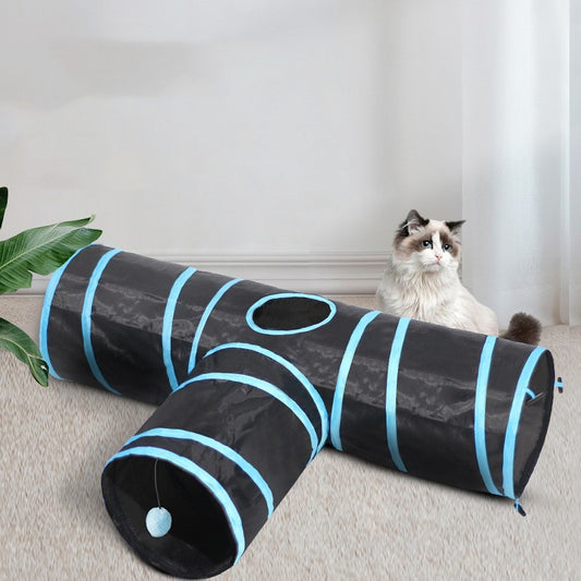 Foldable cat tunnel toys