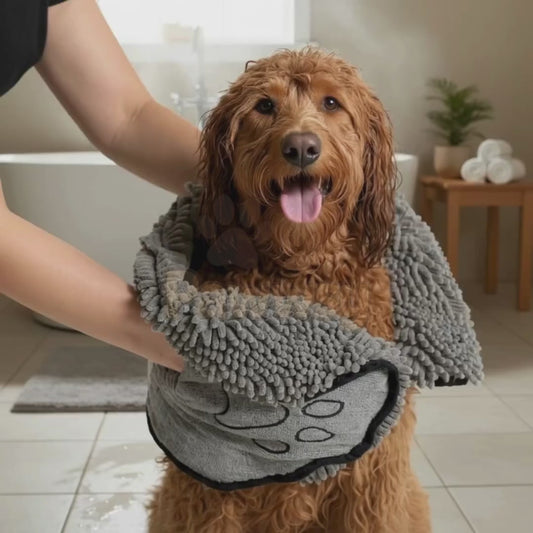 Super Absorbent Dog Bath Towel | Quick-Dry Chenille Pet Towel